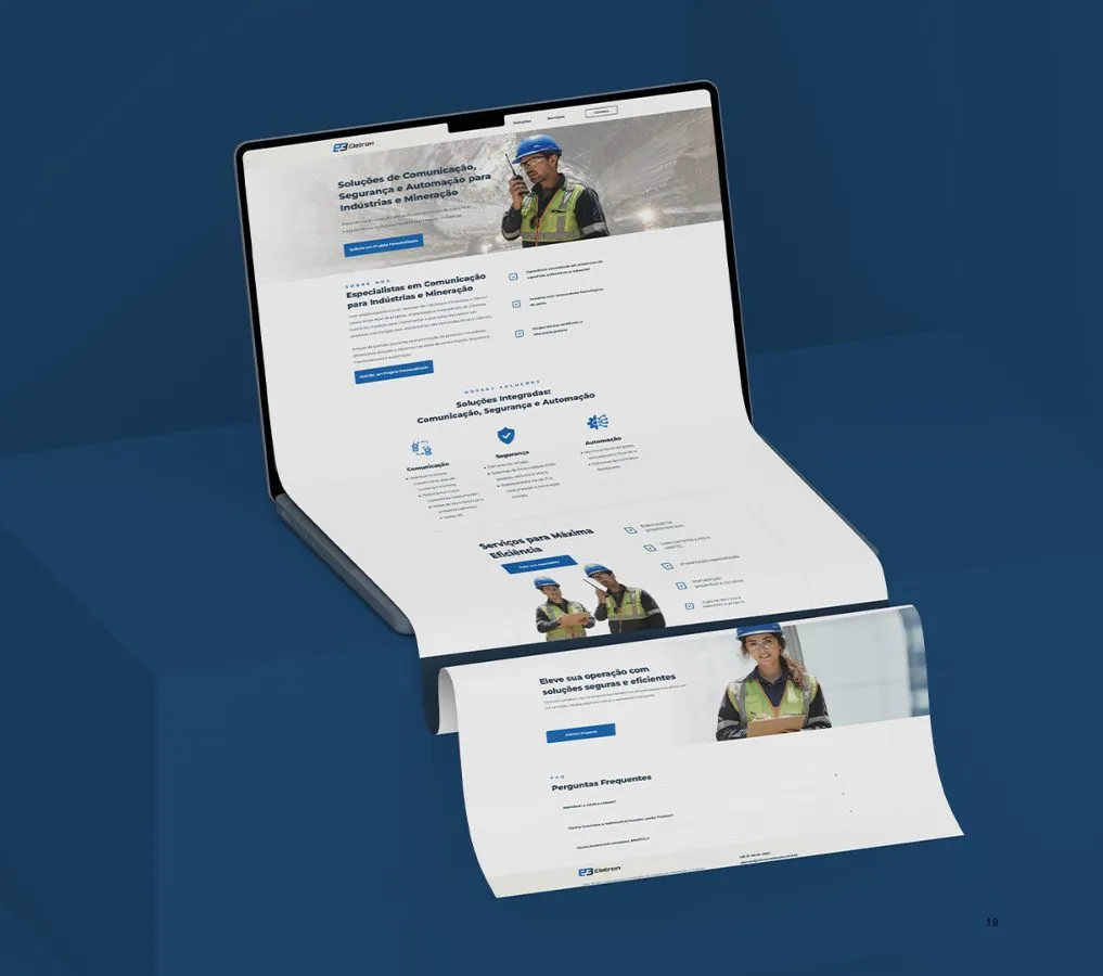 Eletron Telecom landing page mockup
