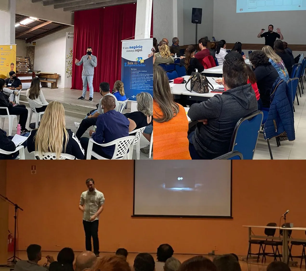 Bruno giving a talk and running a workshop