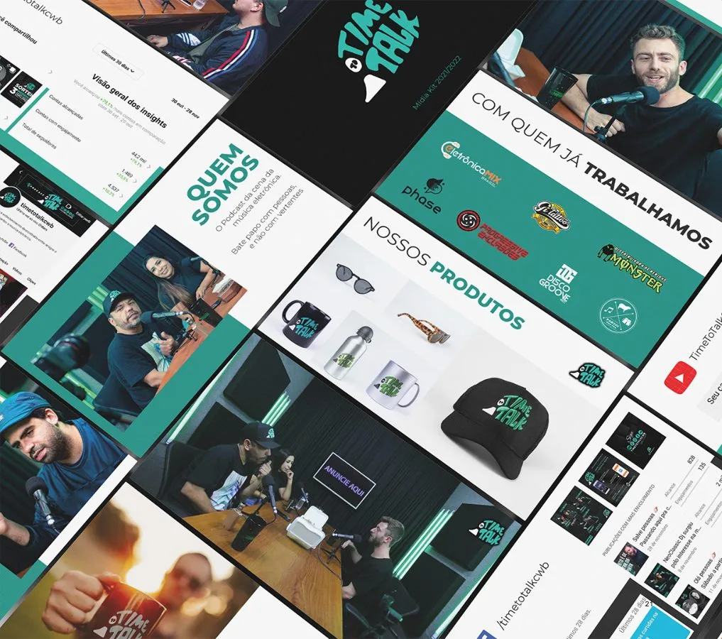 Spreads of the Time to Talk podcast media kit